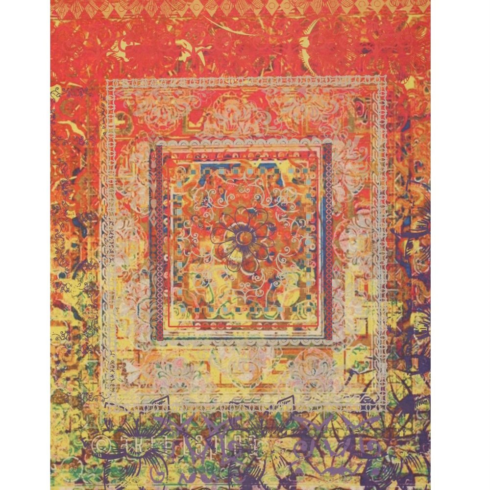Multi-Coloredcolored Machine-made Polyester Transitional Distressed Bohemian Mod